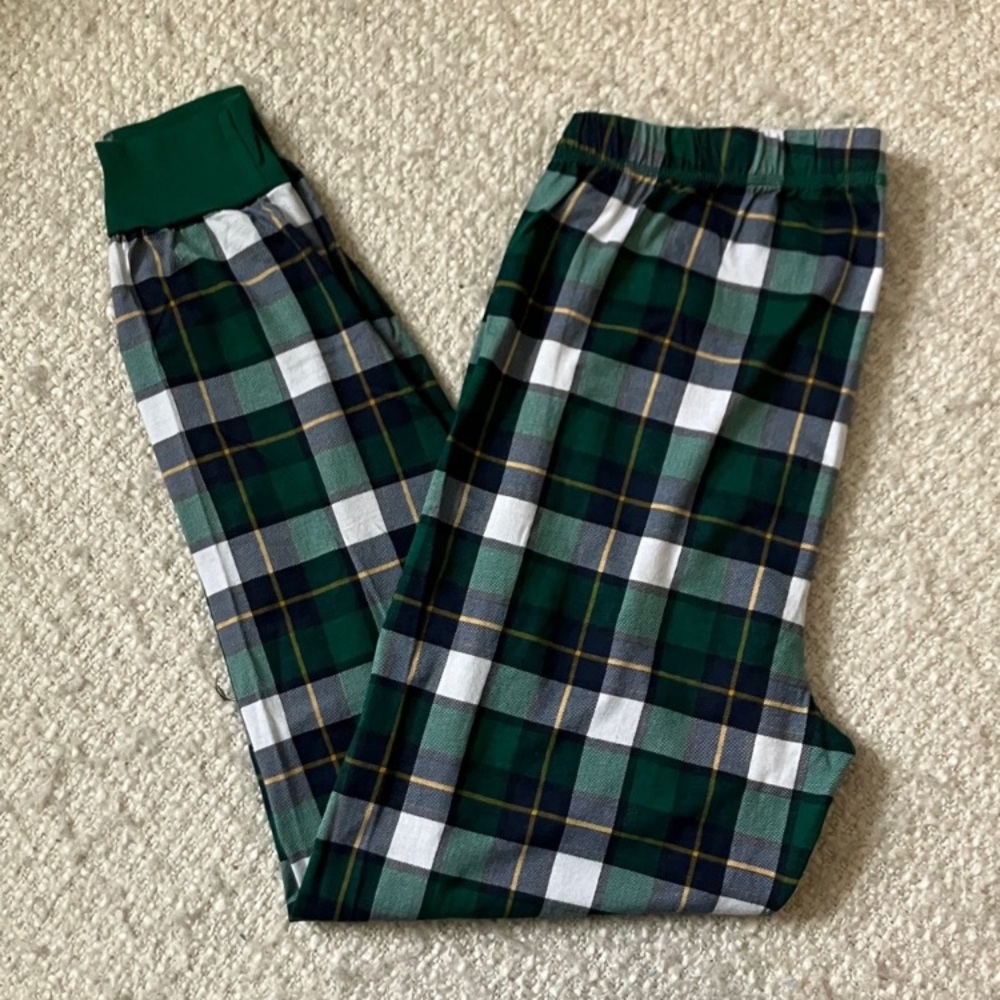 🎄 PJ PLACE BY CHILDRENS PLACE ADULT SIZE MEDIUM GREEN PLAID PAJAMA PANTS